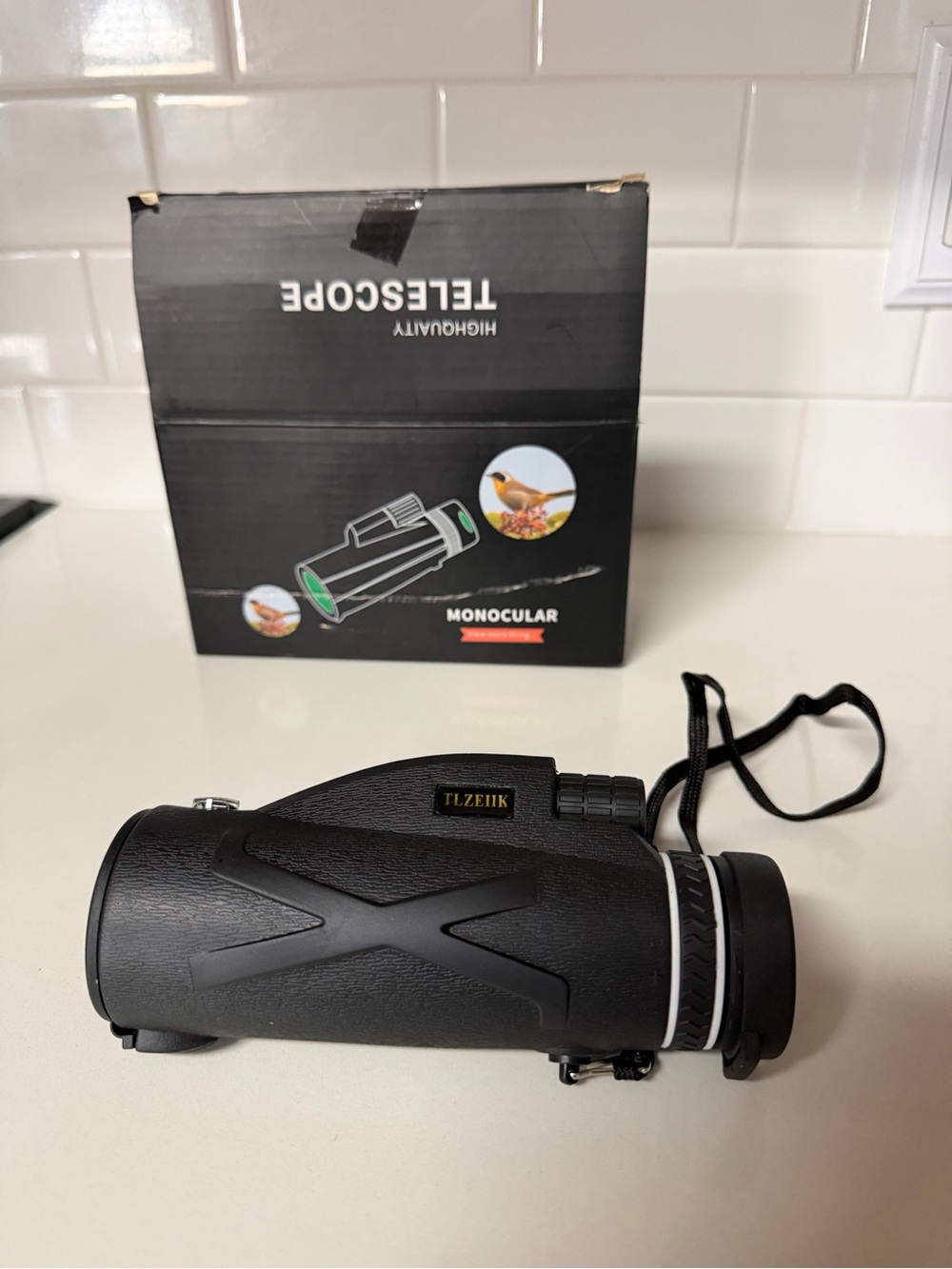 Black Monocular Telescope - Compact Handheld Scope